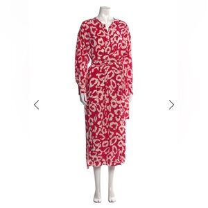 Isabel Marant Pink & Cream Long Sleeve wrap Dress